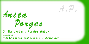anita porges business card